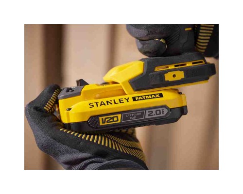 Дриль Stanley кутова FATMAX® V20, Li-lon 18V, 45 Нм, 0-600/1900 об/хв (без АКБ та ЗП) (SFMCD750B)