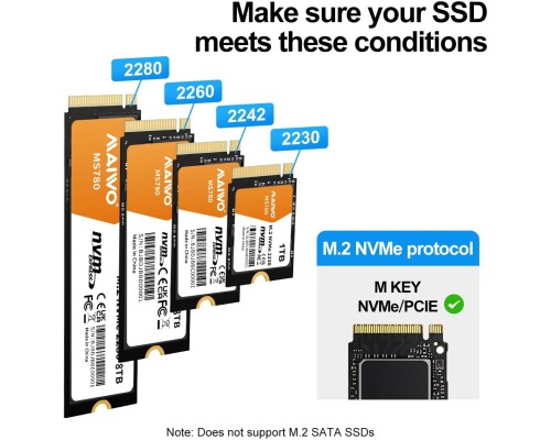 Док-станція для накопичувачів Maiwo 4*NVMe M.2 SSD Key M/B+M to USB4.0 USB-C 40Gbps (K3015P4)