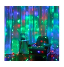 Гірлянда Voltronic Штора 120 LED Водопад (Red/Green/Blue/Yellow), прозора, 3*1 м, 8 режимів, 220V (GAR120LED-RGB)