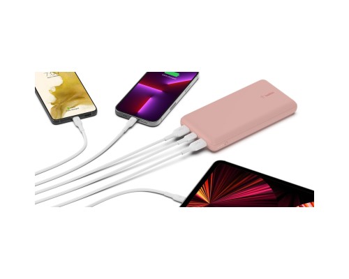 Батарея універсальна Belkin 20000mAh 15W, Dual USB-A, USB-C Rose Gold (BPB012BTRG)