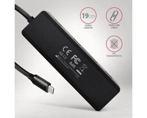 Концентратор AXAGON USB-C to 4xUSB 3.0 black (HUE-C1C)
