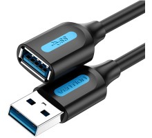 Дата кабель USB 3.0 A Male to A Female Extension Cable 0.5M black PVC Type VENTION (CBHBD)