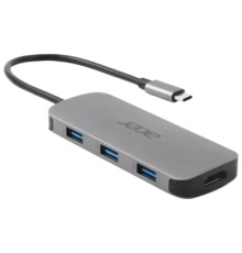 Концентратор Acer USB-C 7-in-1 3xUSB 3.2 + HDMI + USB-C + PD + SD gray (HP.DSCAB.018)
