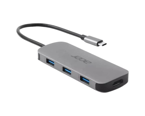 Концентратор Acer USB-C 7-in-1 3xUSB 3.2 + HDMI + USB-C + PD + SD gray (HP.DSCAB.018)
