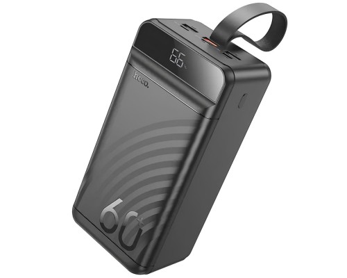 Батарея універсальна HOCO 60000mAh Element PD/20W, QC/22.5W, LED Lamp, Black (J123C / 714736)