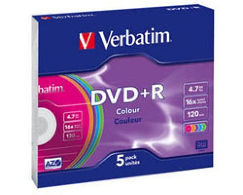 Диск DVD Verbatim 4.7Gb 16X SlimBox 5 шт Color (43556)