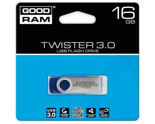USB флеш накопичувач Goodram 16GB Twister Blue USB 2.0 (UTS2-0160B0R11) 