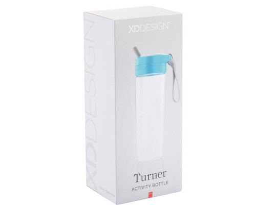 Пляшка для води XD Modo с трубочкой синяя (P436.045)