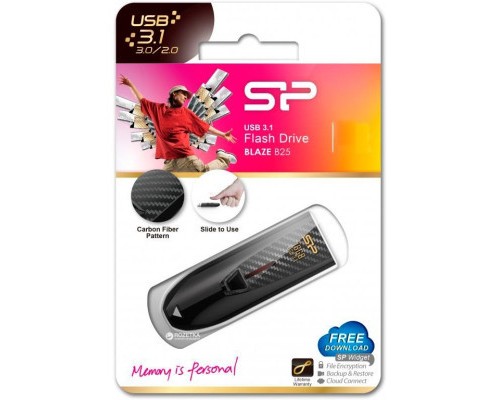 USB флеш накопичувач Silicon Power 256GB Blaze B25 Black USB 3.0 (SP256GBUF3B25V1K) 