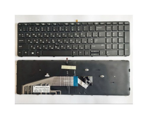 Клавіатура ноутбука HP ProBook 450/455/470 G3, 650 G2 черная с черной, с трекп,с по (A46074)