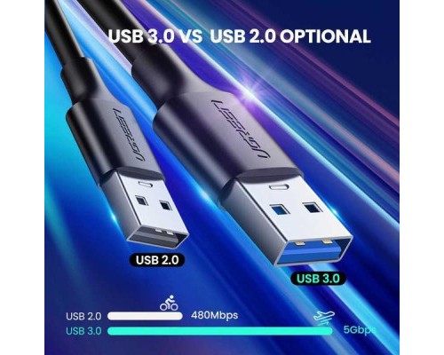 Дата кабель USB 3.0 AM to Type-C 1.0m US184 Black Ugreen (20882)