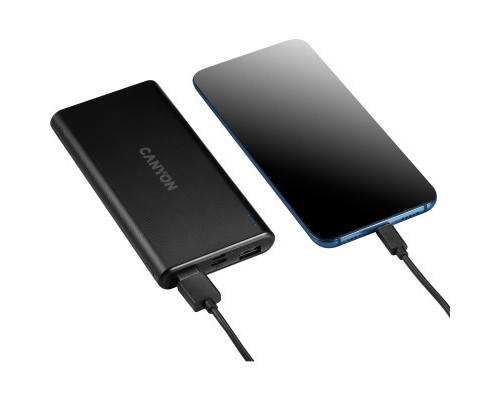 Батарея універсальна Canyon PB-106 10000mAh Input 5V/2A, Output 5V/2.1A(Max) (CNE-CPB1006B) 