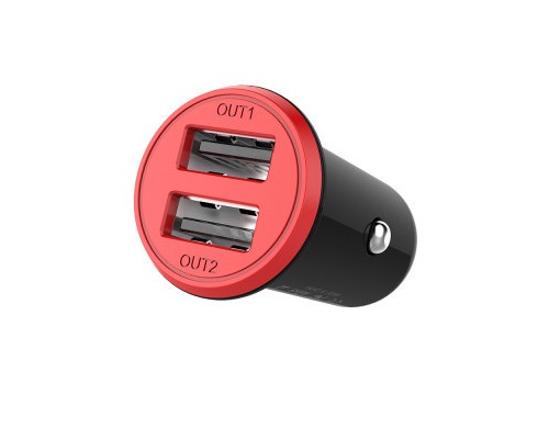 Зарядний пристрій ColorWay 2USB AUTO ID 3.4A (17W) red/black (CW-CHA026-BK)