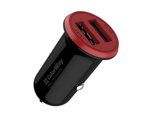 Зарядний пристрій ColorWay 2USB AUTO ID 3.4A (17W) red/black (CW-CHA026-BK)