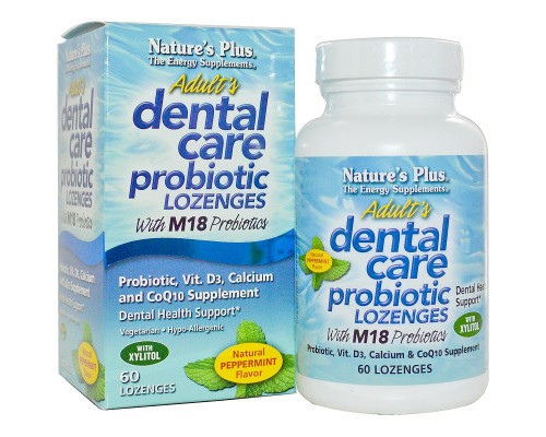 Пробіотики Natures Plus Пробіотик для Здоров'я Зубов і Порожнини Рота для дорослих (NAP-04383)