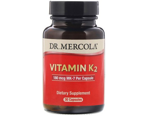 Вітамін Dr. Mercola Вітамін K2, 180 мкг, Vitamin K2, 30 капсул (MCL-01194)