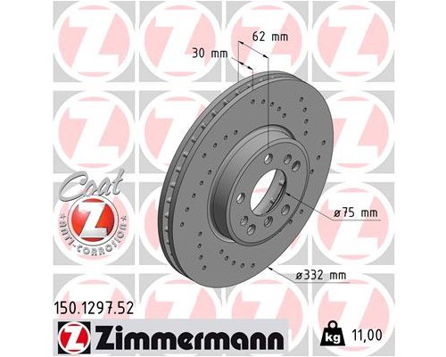 Гальмівний диск ZIMMERMANN 150.1297.52