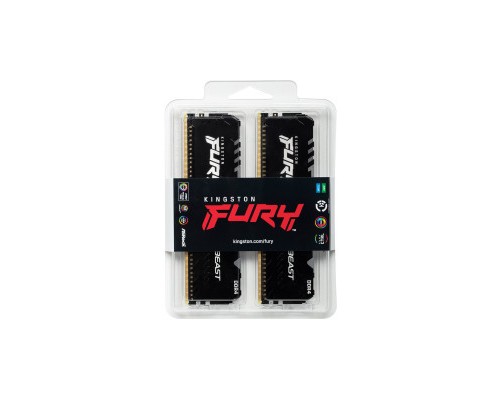 Модуль пам'яті для комп'ютера DDR4 16GB (2x8GB) 3600 MHz Fury Beast RGB Kingston Fury (ex.HyperX) (KF436C17BBAK2/16)