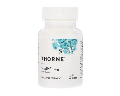 Вітамін Thorne Research Фолієва кислота, Метілфолат, 5-MTHF, 1 мг, 60 капсул (THR-12901)
