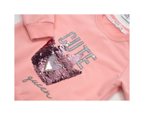Спортивний костюм дитячий Breeze з короною перевертишем (16480-104G-peach)