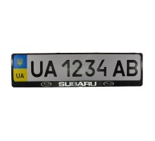 Рамка номерного знака CarLife пластик з об'ємними літерами Subaru (2шт) (24-016)