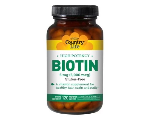 Вітамін Country Life Концентрований Біотин (В7), 5 мг, High Potency Biotin, 120 ж (CLF-06506) Вітамін Country Life Концентрований Біотин (В7), 5 мг, High Potency Biotin, 120 ж (CLF-06506)