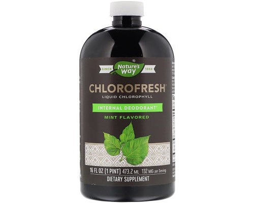 Трави Nature's Way Рідкий Хлорофіл, Liquid Chlorophyll, (м'ятний смак), 473 мл (NWY03501)
