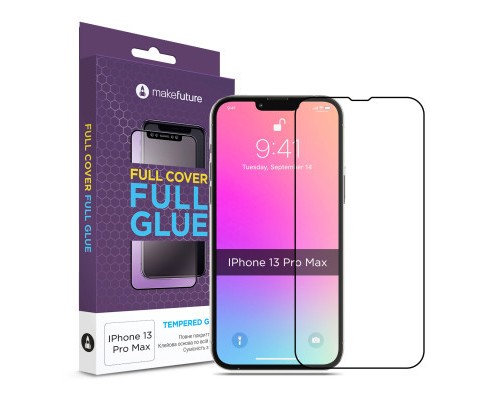 Скло захисне MakeFuture Apple iPhone 13 Pro Max Full Cover Full Glue (MGF-AI13PM)