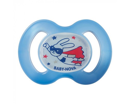 Пустушка Baby-Nova Superhero нічна 0-6 міс. блакитна (3962479)