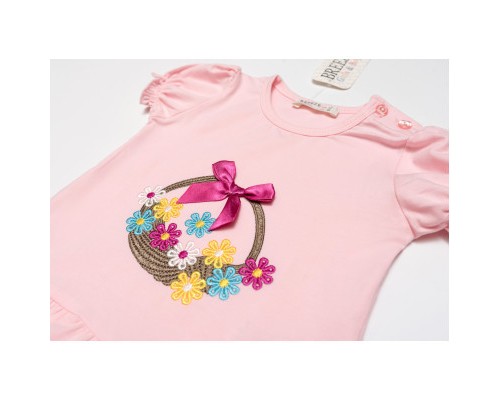 Футболка дитяча Breeze з квіточками (14352-86G-pink)