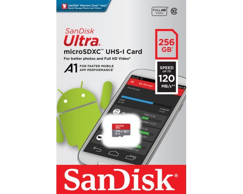 Карта пам'яті SanDisk 256 GB microSDXC UHS-I Ultra A1 (SDSQUA4-256G-GN6MN)