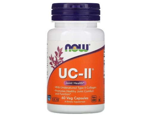 Вітамінно-мінеральний комплекс Now Foods Колаген натуральний, UC-II, Now Foods, 60 вегетаріанських капс (NOW-03134)