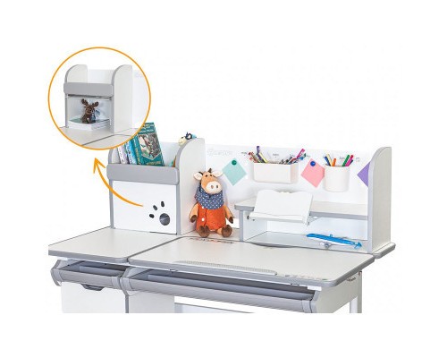 Парта Mealux Hamilton Multicolor Pink (BD-680 W/G MC+PN з полицею)