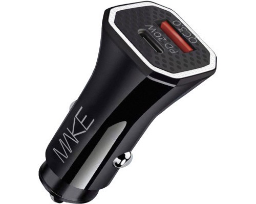 Зарядний пристрій MAKE car 38W PD+QC Black (MCW-34PBK)