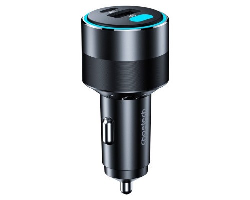 Зарядний пристрій Choetech car 2хUSB-C+USB-A 130W QC3.0/PD/PPS black (TC0011-BK)