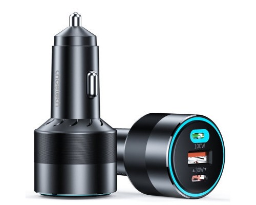 Зарядний пристрій Choetech car 2хUSB-C+USB-A 130W QC3.0/PD/PPS black (TC0011-BK)