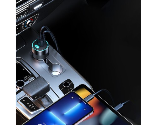 Зарядний пристрій Choetech car 2хUSB-C+USB-A 130W QC3.0/PD/PPS black (TC0011-BK)