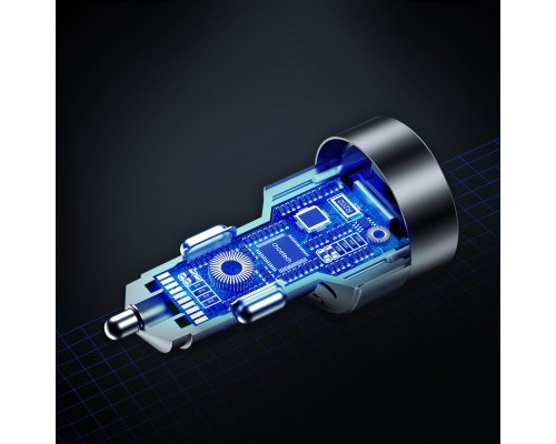 Зарядний пристрій Choetech car 2хUSB-C+USB-A 130W QC3.0/PD/PPS black (TC0011-BK)