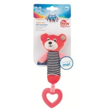 Брязкальце Canpol плюшева з пищалкою та зубогризкою BEARS кораловий (68/055_cor)