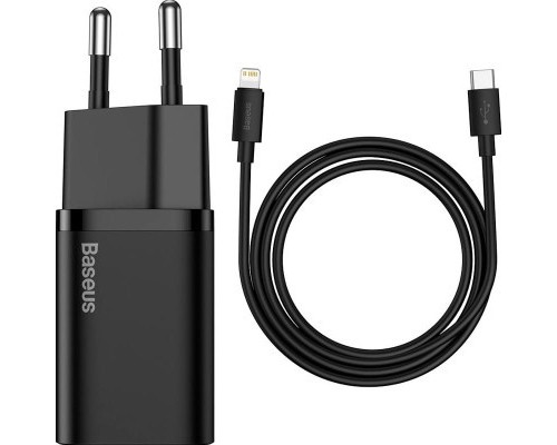 Зарядний пристрій Baseus Super Si 1C 20W With Cable Type-C/iP Black (TZCCSUP-B01)