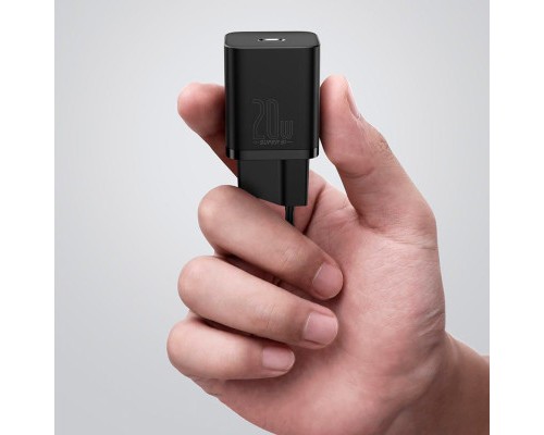 Зарядний пристрій Baseus Super Si 1C 20W With Cable Type-C/iP Black (TZCCSUP-B01)