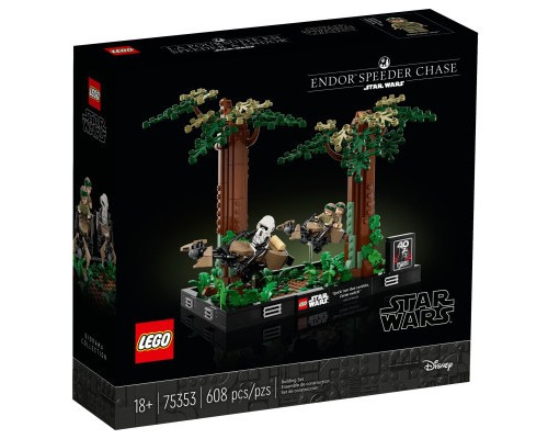 Конструктор LEGO Star Wars Діорама Погоня на спідері на Ендорі 608 деталей (75353)