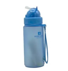 Пляшка для води Casno 400 мл MX-5028 More Love Блакитна з соломинкою (MX-5028_Blue)