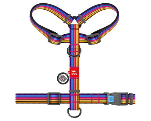 Шлея для собак WAUDOG Nylon з QR паспортом анатомічна H-подібна 