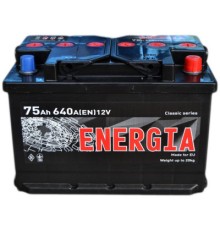 Акумулятор автомобільний ENERGIA 75Ah Ев (-/+) (640EN) (22388)