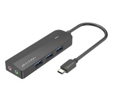 Концентратор Vention USB 3.1 Type-C to 3xUSB 3.0+MicroUSB+3.5mm Sound Adapter black (TGQBB)