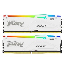 Модуль пам'яті для комп'ютера DDR5 64GB (2x32GB) 5600 MHz Beast White RGB Kingston Fury (ex.HyperX) (KF556C36BWEAK2-64)