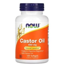 Трави Now Foods Касторова олія, 650 мг, Castor Oil, 120 гелевих капсул (NOW-01723)