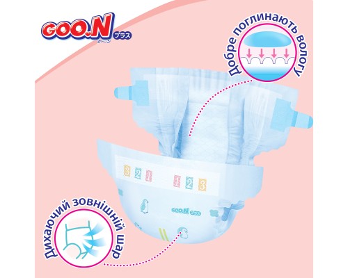Підгузки GOO.N Plus для новонароджених до 5 кг розмір NB 76 шт (21000626)