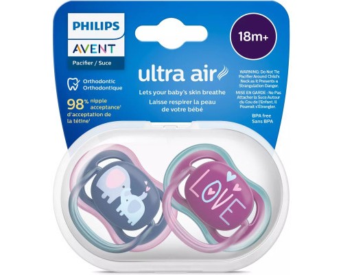 Пустушка Philips AVENT Ultra Air, 18+ міс., 2шт (SCF349/22) Пустушка Philips AVENT Ultra Air, 18+ міс., 2шт (SCF349/22)